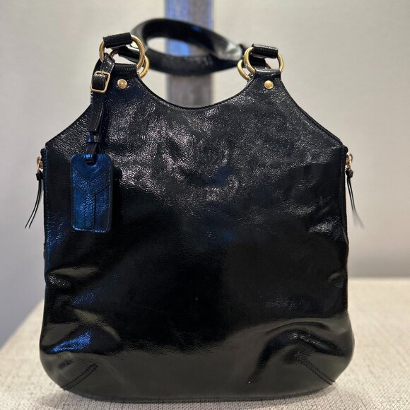 Yves Saint Laurent Vintage Patent Leather Metropolis Rive Gauche Shoulder Bag - Picture 2 of 11